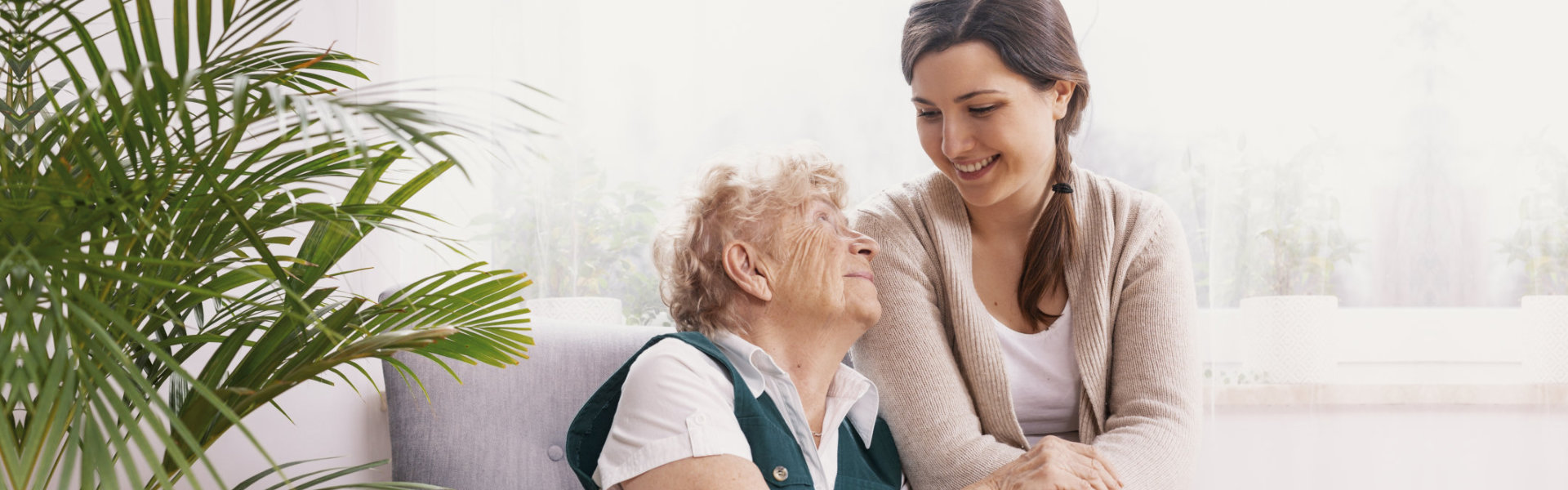 nurse comforting senior