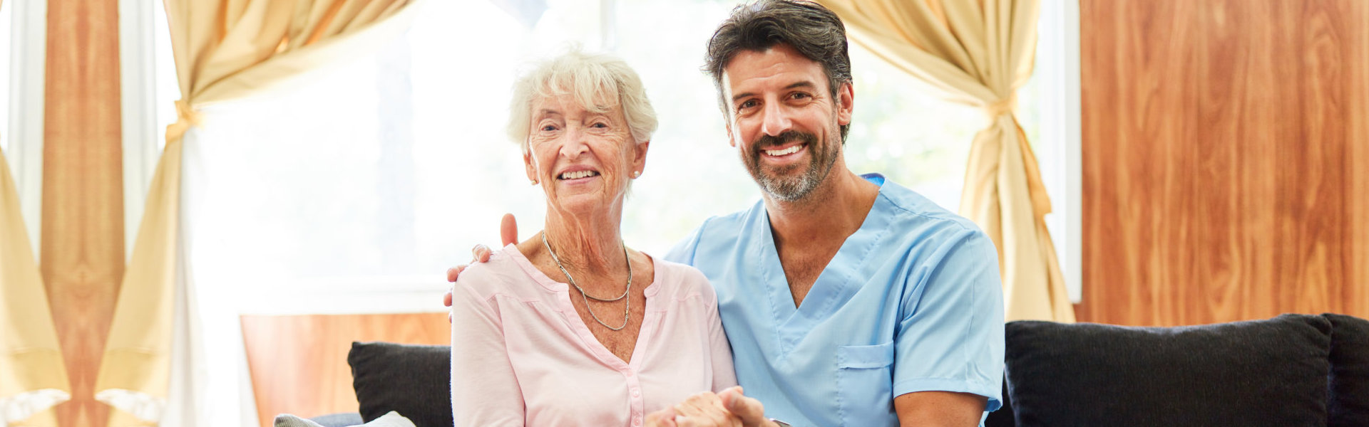 nurse smiling with senior